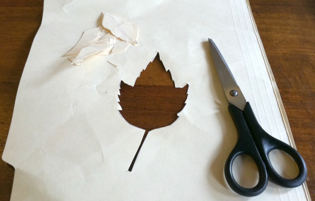 Leaf stencil cut